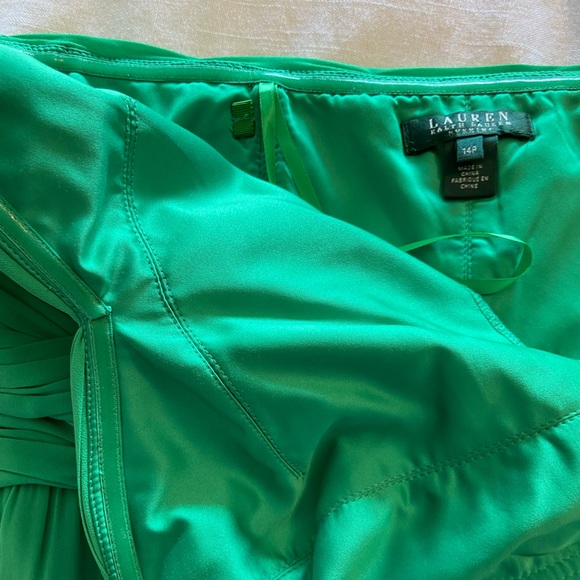 Ralph Lauren Green Strapless Floor-Length Dress - 14P - Picture 6 of 7
